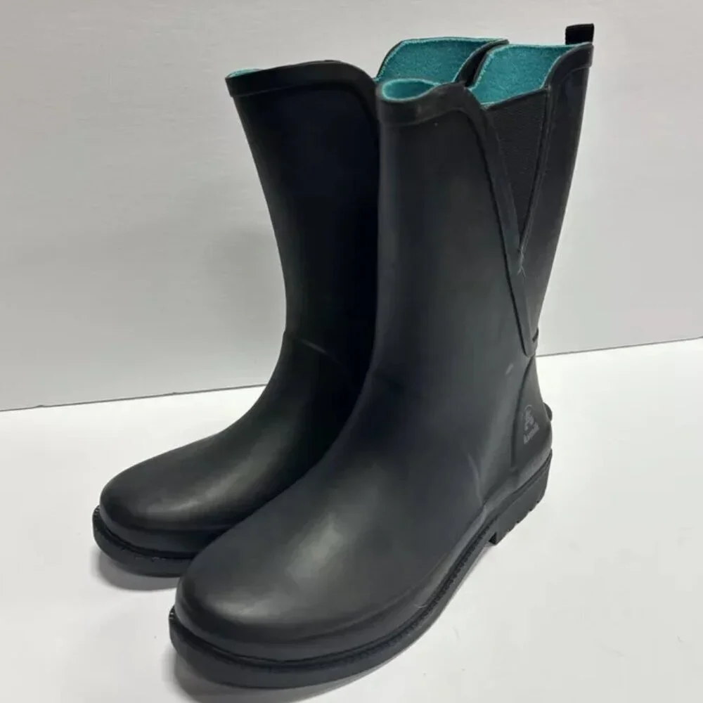 Kamik Women’s Chloe Black Rain Boots, Size 7 M